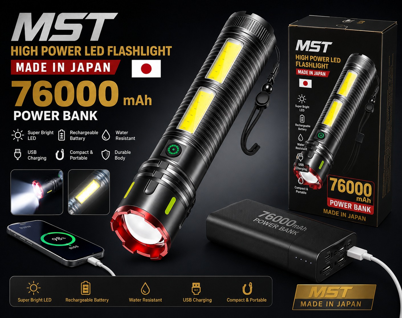 MST High Power  LED Flash Light (Japan)